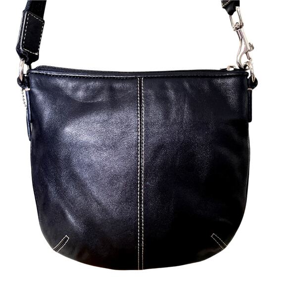 Coach Vintage Leather Adjustable Strap Swingback Crossbody Black - Picture 2 of 8